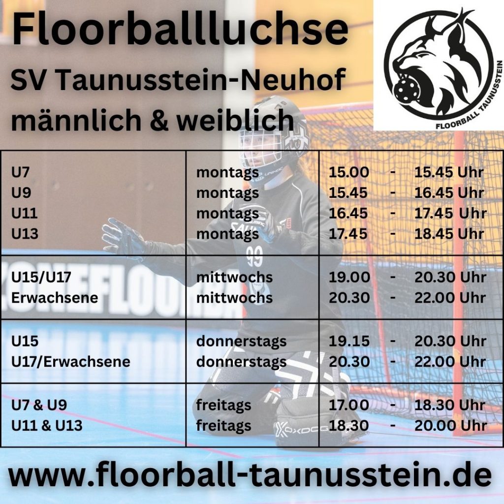 Trainingszeiten ab Winter 2025